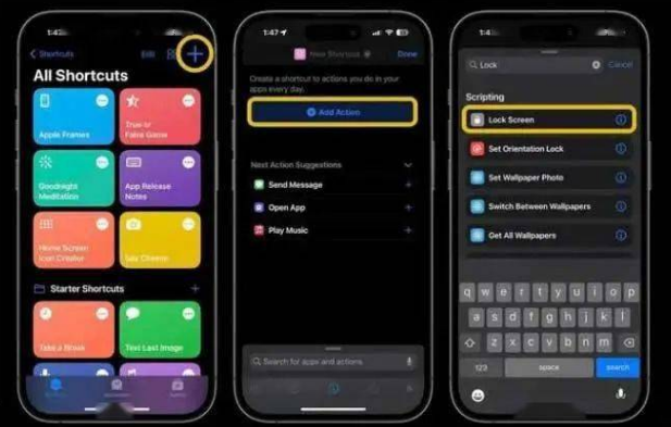肃州苹果14锁屏维修店分享iPhone14升级iOS16.4后如何创建锁屏快捷方式 